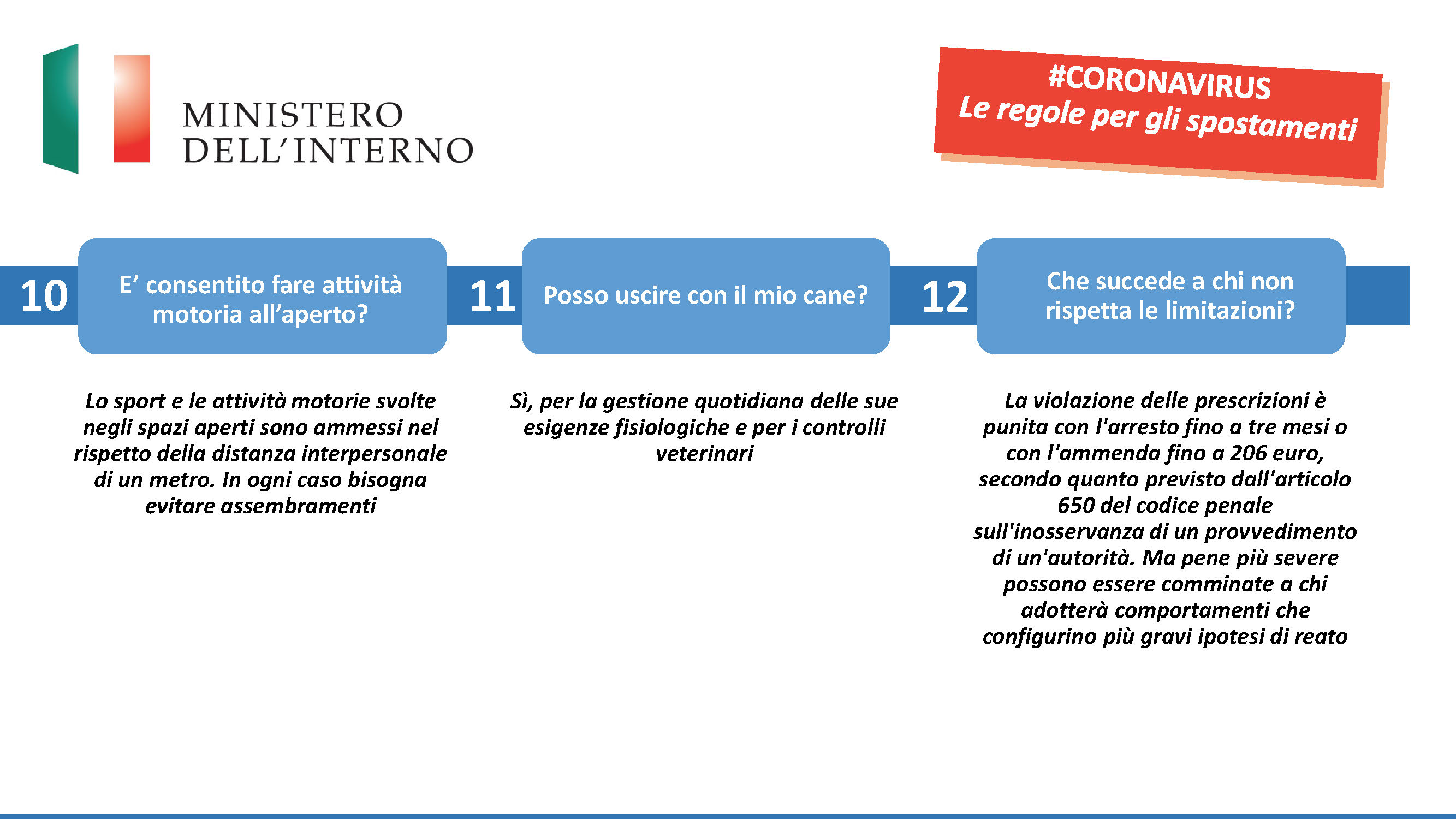 indicazioni per spostamenti