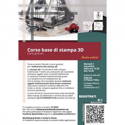 volantino corso stampa 3D